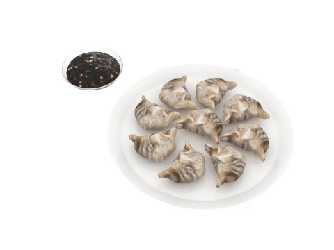 Dumplings With Sauce 3D Model