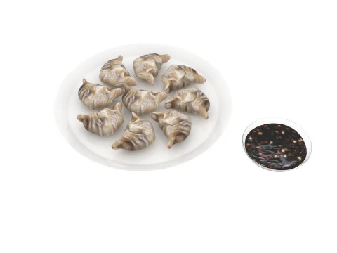 Dumplings With Sauce 3D Model