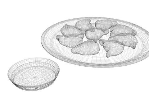 Dumplings With Sauce 3D Model