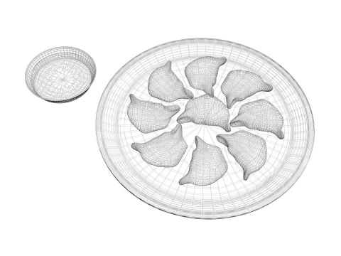 Dumplings With Sauce 3D Model
