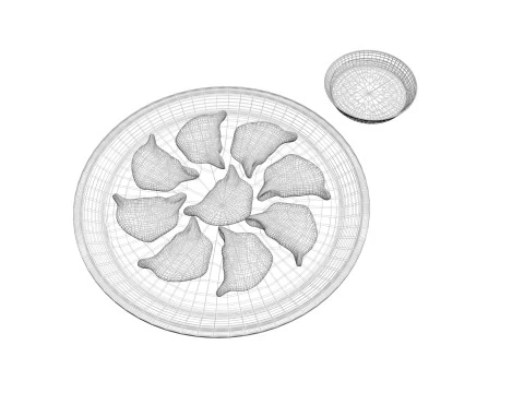 Dumplings With Sauce 3D Model