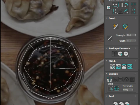Dumplings With Sauce 3D Model