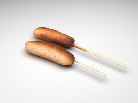 Corn Dog 3D Model