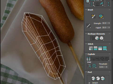 Corn Dog 3D Modell
