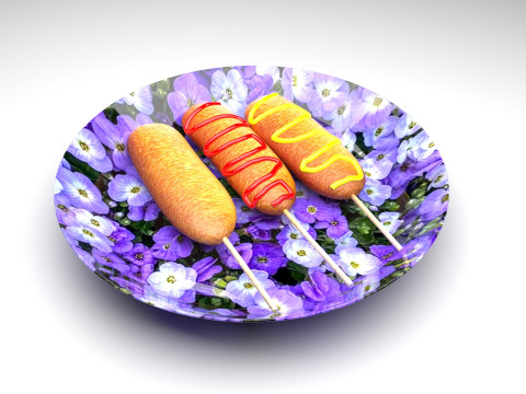 Corn Dog 3D 模型