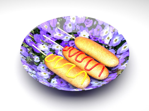 Corn Dog 3D 模型