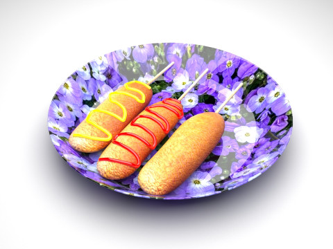 Corn Dog 3D 模型