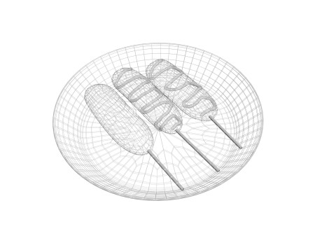 Corn Dog 3D 模型