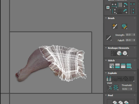 Chicken Hip Meat 3D Model