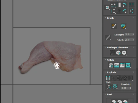 Chicken Hip Meat 3D Model