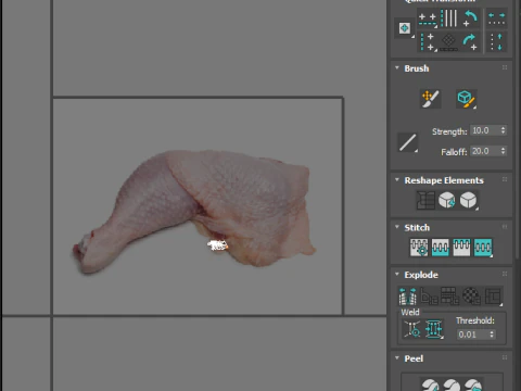 Chicken Hip Meat 3D Model