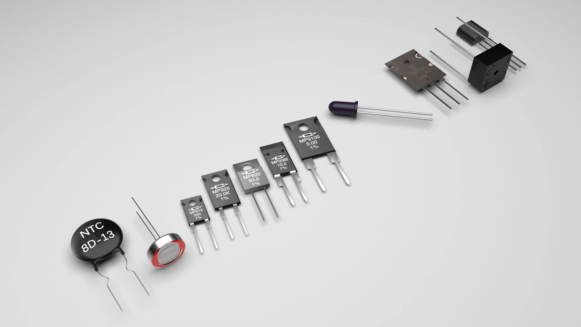 Set di componenti elettronici Modello 3D .c4d .max .obj .3ds .fbx .stl .blend