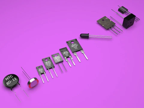 Set di componenti elettronici Modello 3D