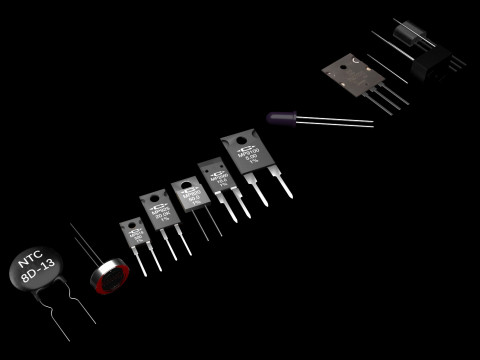 Electronic Components Set 3D Модель