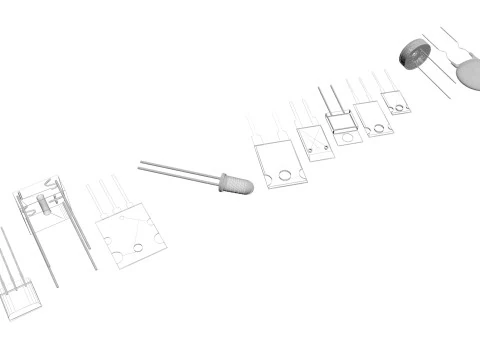 Set di componenti elettronici Modello 3D