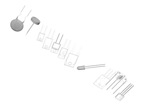 Set di componenti elettronici Modello 3D