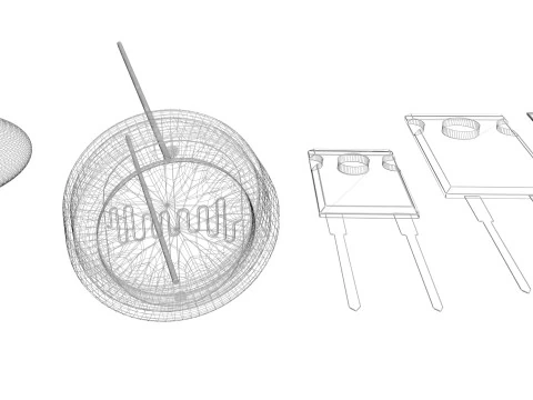 Set di componenti elettronici Modello 3D
