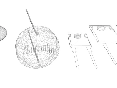 Set di componenti elettronici Modello 3D