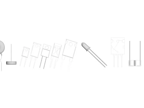Set di componenti elettronici Modello 3D