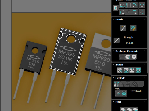 Electronic Components Set 3D Модель