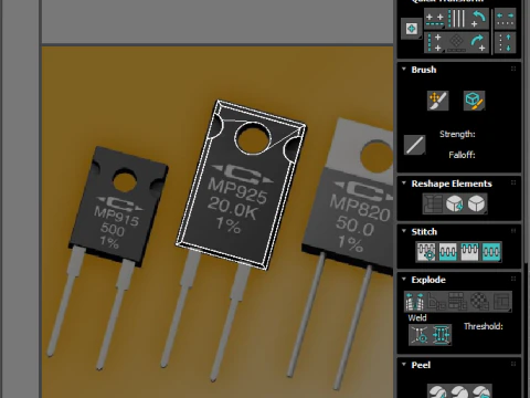 Set di componenti elettronici Modello 3D