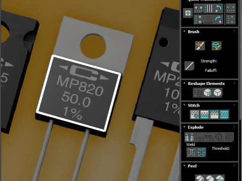 Set di componenti elettronici Modello 3D