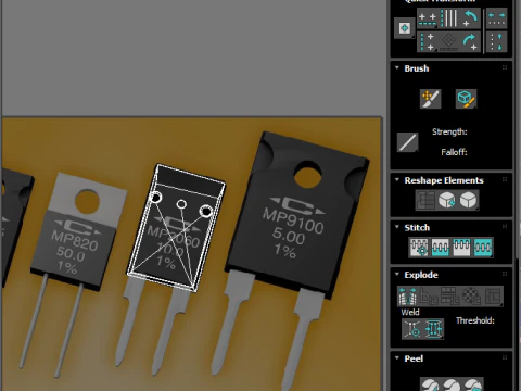 Set di componenti elettronici Modello 3D