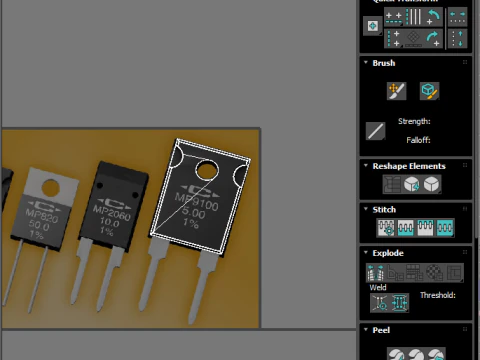 Set di componenti elettronici Modello 3D