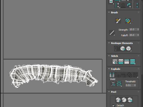 Silkworm With Cocoon Modèle 3D