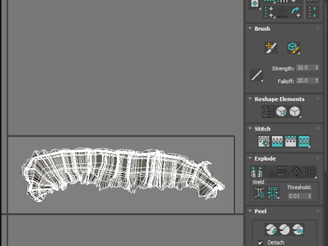 Ver &agrave; soie avec cocon Modèle 3D