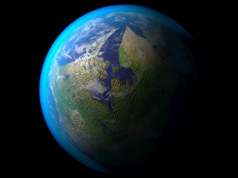 Terre de Pang&eacute;e Modèle 3D