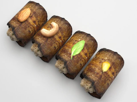 Eggplant Roll 3D Model