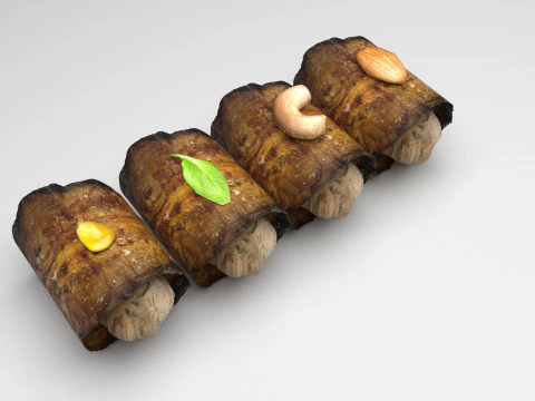 Eggplant Roll 3D Model