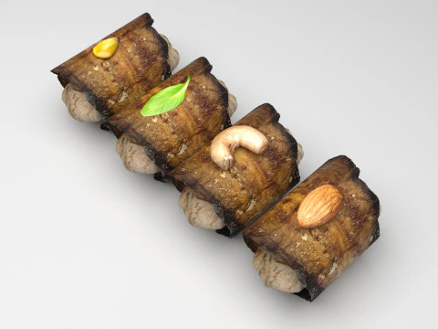 Eggplant Roll 3D Model