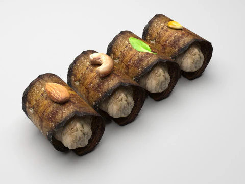 Eggplant Roll 3D Model