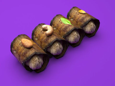 Eggplant Roll 3D Model