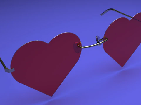 하트 선글라스 3D 모델