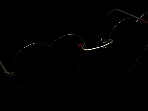 하트 선글라스 3D 모델