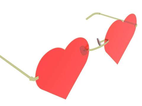 하트 선글라스 3D 모델