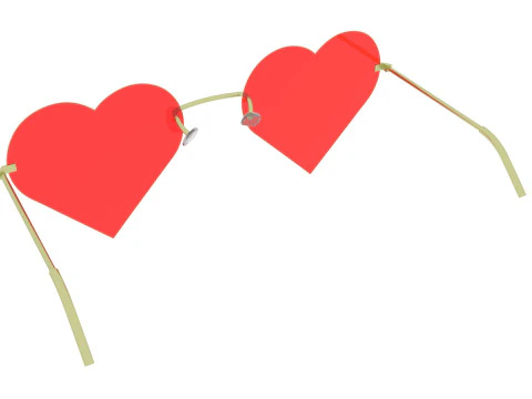 하트 선글라스 3D 모델