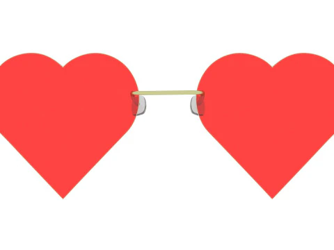 하트 선글라스 3D 모델