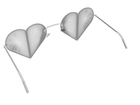 하트 선글라스 3D 모델