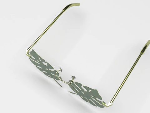 Kacamata Daun Aloha Model 3D