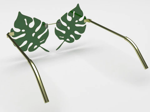 Kacamata Daun Aloha Model 3D