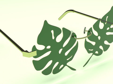 Aloha Leaf Sunglasses Modello 3D