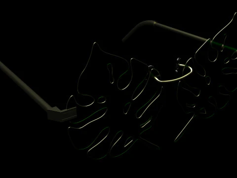 Kacamata Daun Aloha Model 3D