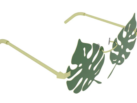 Kacamata Daun Aloha Model 3D