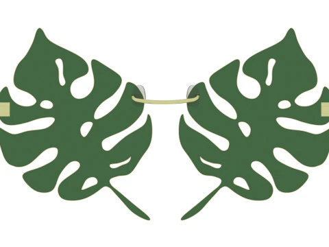 Kacamata Daun Aloha Model 3D