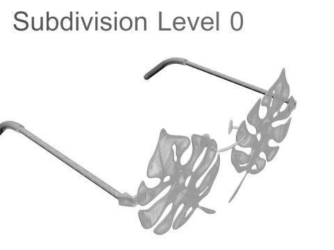 Kacamata Daun Aloha Model 3D