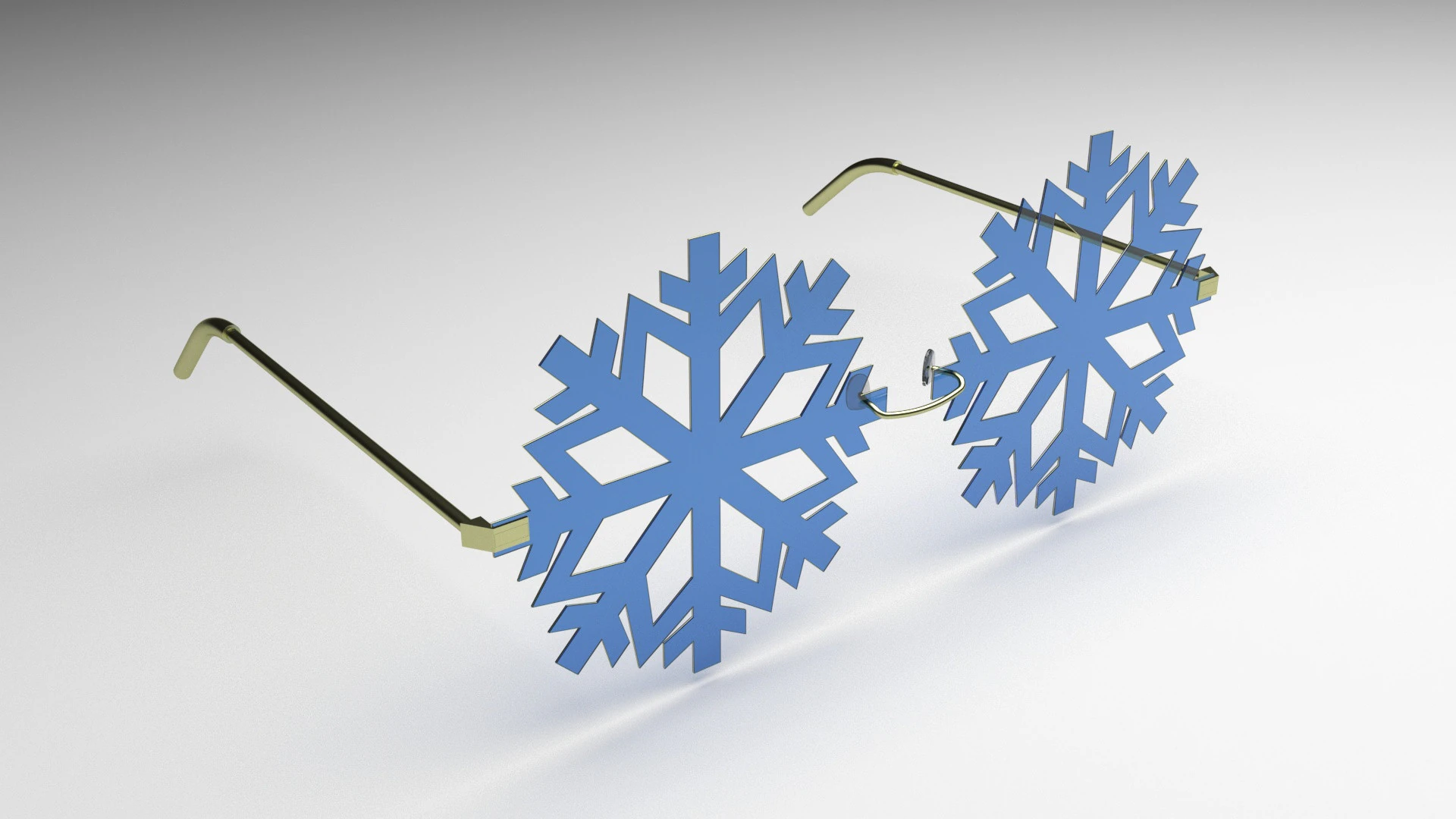 Snowflake Sunglasses 3D Model .c4d .max .obj .3ds .fbx .stl .blend 